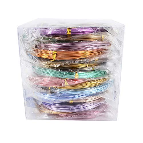 INSPIRELLE 20 Guage Aluminum Craft Wire 20 Colors Bendable Metal Wire | for Jewelry Craft Making，10M Each Color 0.8mm - size: 20 Guage (0.8mm)