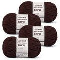 Fluffy Chunky Yarn for Crocheting, Chenille Crochet Yarn 6 Super Bulky, 4 Pack of 87.9 yds/4.23 oz Baby Blanket Yarn, Soft Velvet Yarns for Knitting Amigurumi&DIY Crafts/Hats/Socks(4 Coffee) - color: 4 Coffee