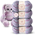Chenillique #4 Velvet Chenille Yarn, 4-Pack (856Yds/400G), Pink Haze | Medium Worsted Weight Chenille Yarn for Crocheting with Free Patterns - Soft Baby Yarn for Knitting Baby Blanket - color: Pink Haze