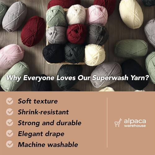 100% Superwash Wool Yarn 6 Skeins 300g DK Weight Knitting Crochet A. Rose | Sourced from Peru for breathable warmth and 654yd total length per 300g pack ideal for soft baby garments hats and sweaters - color: Antique Rose