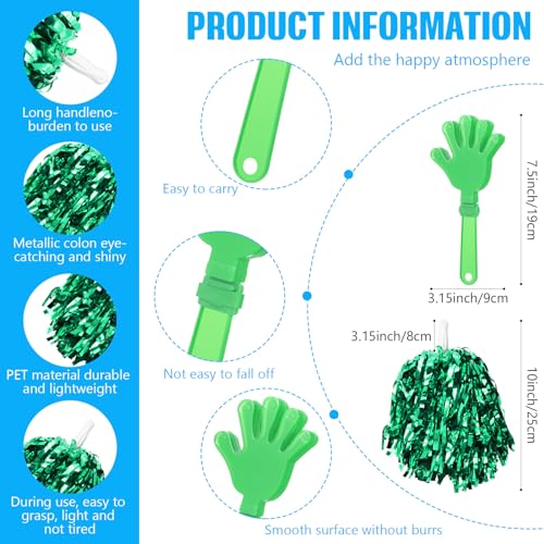36 Pcs Cheerleading Pom Poms Thunder Sticks and Hand Clappers - color: green
