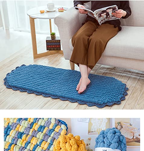 4 Balls Pomp-A-Doodle Yarn,100% Polyester Jelly Bean POM-POM Ball Yarn for Crochet Knitting Blanket Mat Pet Nest 600g (Sunny Love) - color: Sunny Love