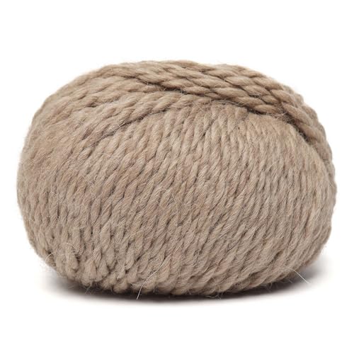 100% Baby Alpaca Yarn 6 Skeins 300g Bulky Weight Knitting Crochet Beige | Made in Peru with natural warmth and softness featuring 324yd of premium fiber ideal for scarves shawls sweaters and more - color: Beige, size: Bulky - 6 Skeins