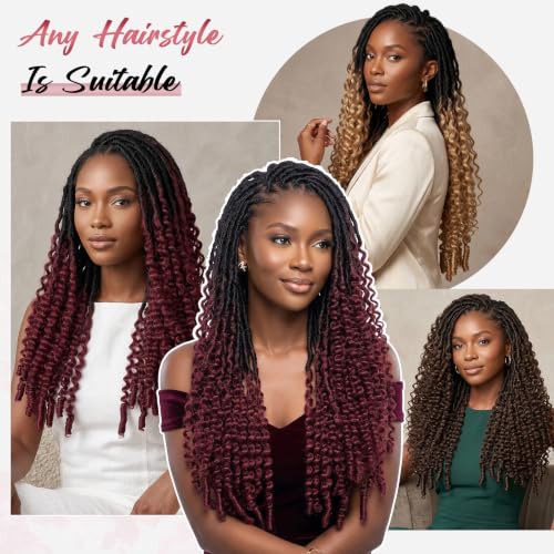 Ombre 1B27 Pre-Separated Human Crochet Hair Burmese Curly Spiral Curls Miracle Knots 18 Inch 60g Knotless Feather Invisible Crochet Extensions Bundles Lightweight Reusable Remy Hair for Women - color: #1B27 (BC), size: 18 Inch