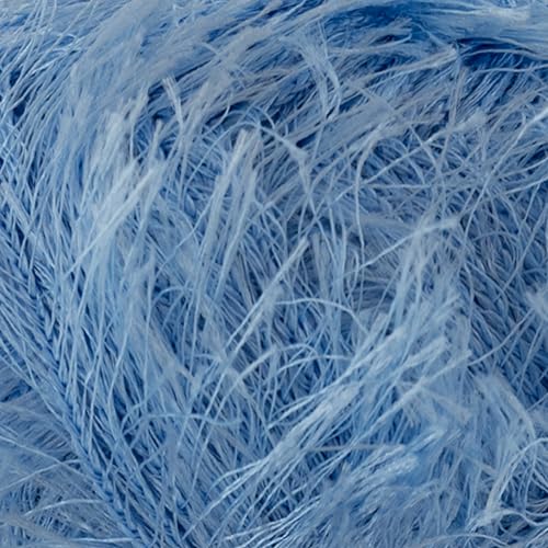 Makromecity Eyelash Yarn – Fuzzy Fun Fur Yarn, 3.53 Oz (100g) 150 yd (140m), Weight 3 Light, Premium Polyester Novelty Feather Yarn for Scarves, Amigurumi, Plush Toys & Craft (Baby Blue, 3 Skeins) - color: Baby Blue, size: 3 Skeins