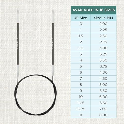 KnitPro Karbonz Fixed Circular Needle 32"(80cm) | US Size 1.5 (2.5mm) - size: US 1.5 (2.5mm)