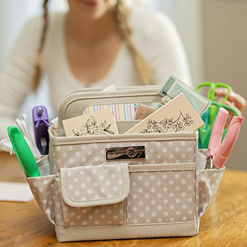Everything Mary Craft Caddy, Tan Dot - Art Storage for Supplies & Crafts - Supply Organizers Tote for School Classroom, Office, and Home - Organization for Makeup & Nurses - color: Grey