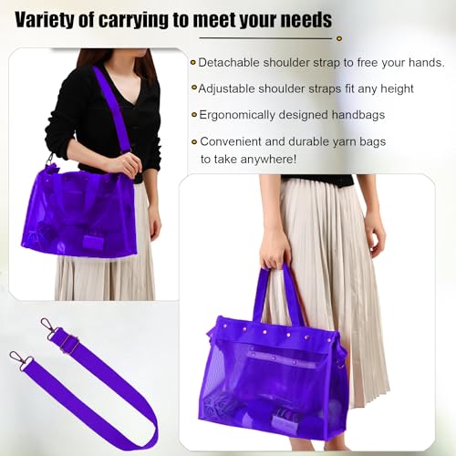 Knitting Bag Large Yarn Storage Organizer,Crochet Bags and Totes,Purple - color: Purple