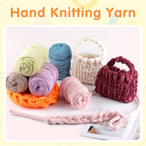 Chunky Yarn for Hand Knitting- Velvet Chenille Tube Yarns- Jumbo Yarns for Blankets, Pet Beds, Machine Washable (0.66 Lb/18.59 Yd), Easy No-Tool Arm Knitting & Crochet Project Yarn (Dusty Rose) - color: Dusty Rose