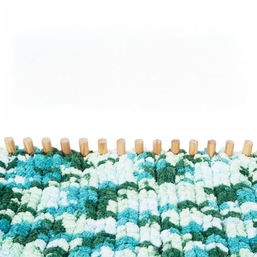 96" Chunky Blanket Loom Wooden Frame – DIY Throw Blankets Chunky Knit Blanket Kit | Adjustable Size Hand Knitting Kit | No Needles Required | Beginner-Friendly Yarn Craft for Home & Stress Relief - size: 96 in