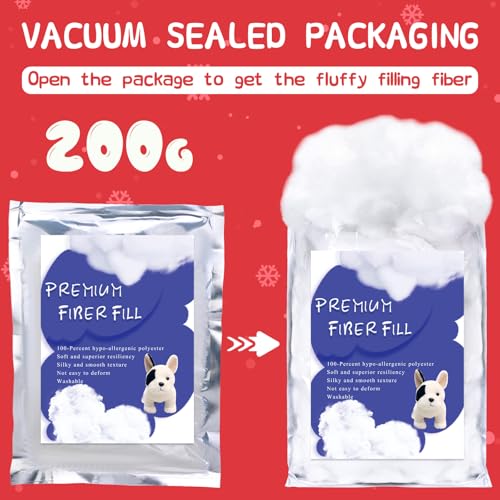 BUTUZE Polyester Fiber, Clouds for Room Ceiling, Cotton Clouds, 200g/7oz | Fiberfill Stuffing for Craft, High Resilience Crochet Stuffing, Stuffing for Stuffed Animals, Cotton Batting, Recyclable - size: 200g