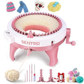 SENTRO Knitting Machine 48 Needles, Smart Circular Knitting Machine, Double Knitting Loom Machine for Adults Beginners,DIY Knitting Board Rotating Machine for Hat, Scarves, Socks - color: 48Pink