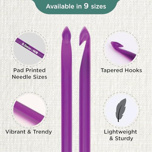 KnitPro Trendz Double-Ended Crochet Hook | US Size H (5mm) - size: US Size H (5mm)