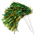 Anderson's Metallic Green and Gold Foil Textured Shakers- Pack of 10 | Anderson's Metallic Pom Pom For Cheerleader, Football, Basketball, Homecoming Squad, Team Party, Performance, Celebration - color: Green and Gold