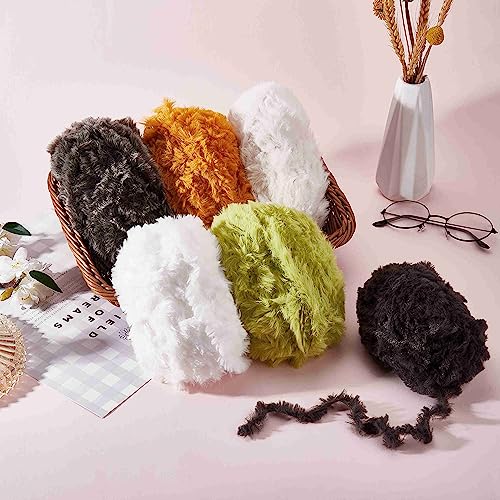 BEEFLYING 2 Roll Super Soft Fur Chunky Fluffy Faux Fur Yarn - Fluffy Eyelash Yarn for Crochet, Knit Blanket, Rug, Clothes - 230m (232.8yds, 51g2) - Sky Blue - color: Sky Blue