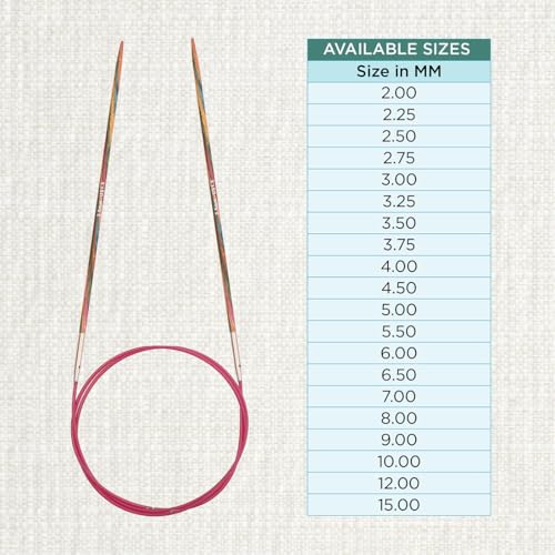 KNITPRO 100 cm x 2.5 mm Symfonie Fixed Circular Needles, Multi-Color - size: 2.5