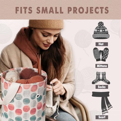 TOGETRUE Yarn Bag, Knitting Crochet Bag, Portable Yarn Storage Bags Organizer for Crocheting Project, Store Skein Ball, Short Knitting Needle (Medium, Point Shape) - color: Point Shape, size: Medium
