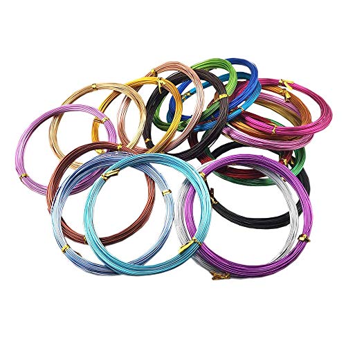 INSPIRELLE 18 Guage Aluminum Craft Wire 20 Colors Bendable Metal Wire | for Jewelry Craft Making, 10M Each Color 1.0mm - size: 18 Guage (1.0mm)
