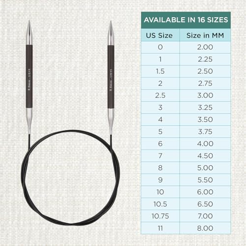 KnitPro Karbonz Fixed Circular Needle 32"(80cm) | US Size 11 (8mm) - size: US 11 (8mm)