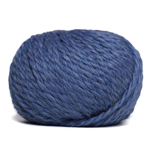 100% Baby Alpaca Yarn 3 Skeins 150g Bulky Weight Knitting Crochet D. Blue | Made in Peru with natural warmth and softness featuring 162yd of premium fiber ideal for scarves shawls sweaters and more - color: Denim Blue, size: Bulky - 3 Skeins