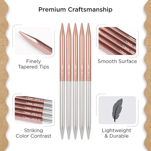 Knitter’s Pride Rosemist Double-Point Needle 6""(15cm) - US 10.75(7mm) - size: 7.00mm