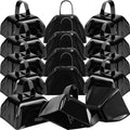 15 Pack 3 Inch Metal Cowbells Black Cow Bells Noise Makers Loud Cow Bell with Handles, Small Cowbell Hand Percussion Cowbells for Sporting Events, Football Games, Concert, Farm, Call Bell Alarm - color: Black