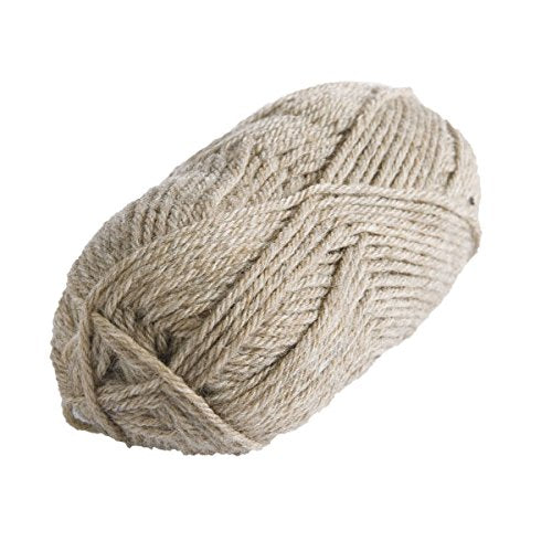 Knit Picks Wool of the Andes Beige 100% Wool Yarn Pack for Knitting | 10 skeins (500g total) of soft worsted weight crocheting yarn in Mink Heather color, good for felting. - color: Mink Heather