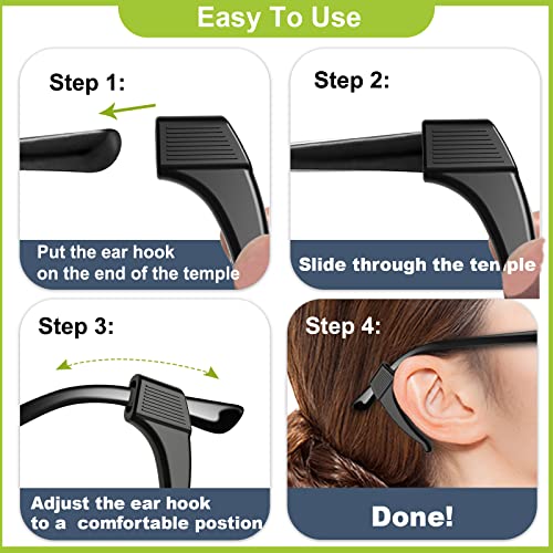 SMARTTOP 20 Pairs Anti-Slip Eyeglass Ear Grips Hook, Comfortable Silicone Elastic Eyeglasses Temple Tips Sleeve Retainer-For Eyeglasses Sunglasses Spectacles Glasses(Black+Clear+Brown) - color: Black+clear+brown