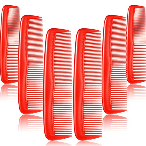 Leinuosen 12 Pieces Pocket Hair Combs, Fine Tooth Combs, Red | Plastic Hair Care for Men Women, Portable Travel Size, for Barber Salon Hair Dressing Use, Not Breakable, Peines Para Cabello - color: Red