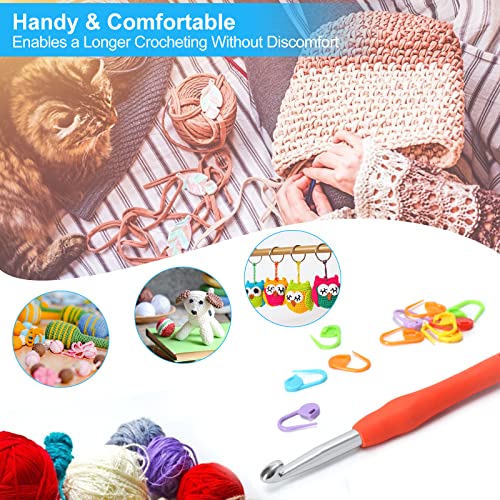 Vodiye Professional Extra Long 9mm Crochet Hooks, Ergonomic Handle Set for Beginners and Experienced Lovers - size: 1pc - 9mm