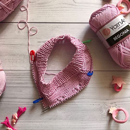 Yarn Art Begonia Yarn 100% Cotton, Pure Premium Soft Cotton Yarn, for Knitting Crochet and Amigurumi, Various Pastel and Shiny Colors, Fine- Sport 2 Yarn,1.76 Oz (50g) / 185 Yrds (169m) (1000) - color: 1000