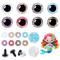 72Pcs 20mm Safety Eyes for Crocheting Mermaid Amigurumi Eyes for Crochet Animals Crochet Doll Craft Eyes with Washers Stuffed Animal Eyes for DIY of Puppet Bear Animal Halloween Decorations - size: 20mm