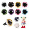 MUCUNNIA 6pcs 40mm Safety Eyes for Amigurumi Glitter Plastic Safety Eyes for Crochet with Washers Craft Crochet Eyes Doll Eyes for Crochet Animals Plush Stuffed Animals DIY Christmas Decorations - size: 40mm
