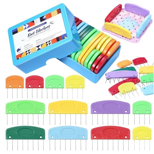 20 Pcs Knit Blocker Pins Combs, Color Knit Blockers Combs for Blocking, Rainbow Knitting Blockers Pins for Blocking Mats