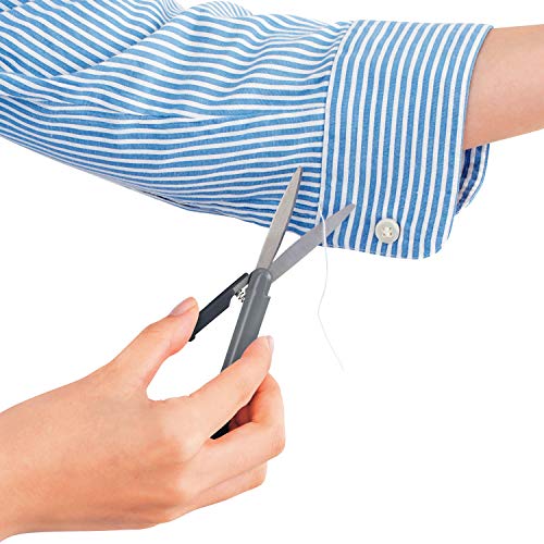 Plus Pen Style Non-Stick Compact TSA Twiggy Scissors with Cover, Charcoal - color: Charcoal, size: 1-Pack