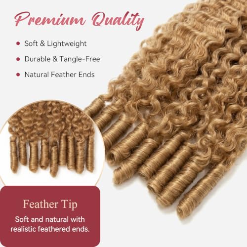 Ombre 1B27 Pre-Separated Human Crochet Hair Burmese Curly Spiral Curls Miracle Knots 18 Inch 60g Knotless Feather Invisible Crochet Extensions Bundles Lightweight Reusable Remy Hair for Women - color: #1B27 (BC), size: 18 Inch