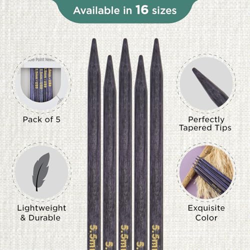 KnitPro J’Adore Cubics Double Pointed Needles 6" (15cm) | US Size 9 (5.5mm) - size: US 9 (5.5mm)