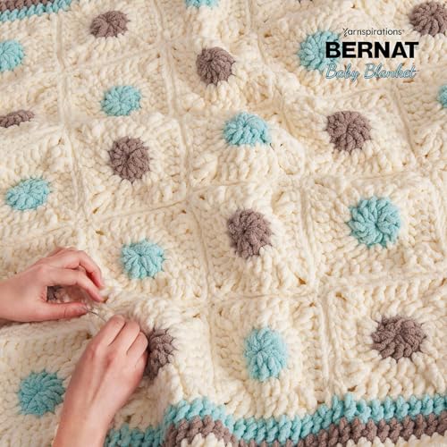 Bernat Baby Blanket Yarn, 3.5oz, Super Bulky 6 Gauge - White - Single Ball Machine Wash & Dry | #6 Super Bulky Yarn, 100% Polyester, Soft Baby Blanket Yarn for Crochet, Knitting & Crafts, 72yds, 100g/3.5oz, 1 Pack - color: White, size: 1 Pack, style: Baby