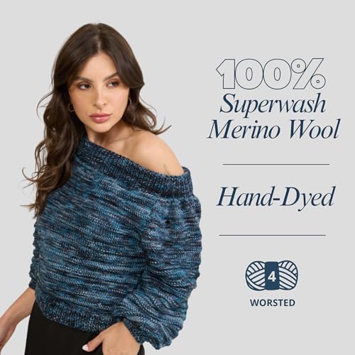 Circulo Bossa Nova Yarn, 100% Superwash Merino Wool - Premium, Soft, Durable - Worsted Weight, 169 Yards - Color: 3480 - Devotion - color: 3480 - Devotion, style: 1-Pack