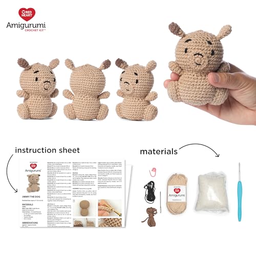 Red Heart Amigurumi Jimmy The Dog Kit - color: Jimmy the Dog