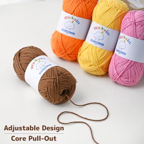20 Pack of Fluffy Cotton Yarn for Crocheting and Knitting, 35.27oz/2620yds 100% Cotton Yarn, 5 Ply Soft Crochet Amigurumi Yarn for DIY Crafts&Puzzle,Socks,Hats.(Set B) - color: 20 B