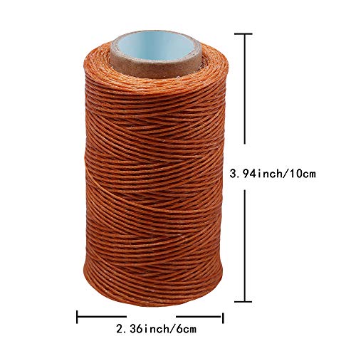 284Yards Leather Sewing Waxed Thread, 0.8mm Waxed Thread for Bookbinding | Waxed Thread for Bookbinding, Upholstery Thread Heavy Duty, Wax String for Leather Craft DIY/Bookbinding/Shoe Repairing - color: Light Khaki