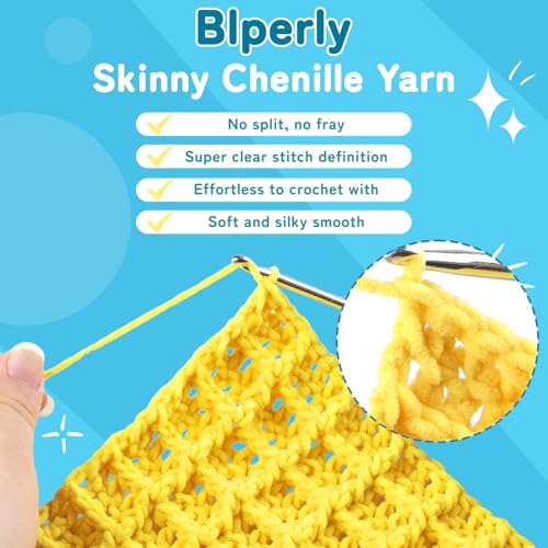 Skinny Chenille Yarn for Crocheting, #2 Red Thin Baby Blanket Plush Yarn | 4 Pack of 158 Yds, 1.7 Oz Sport Fingering Weight Fine Yarn, Soft Fluffy Velvet Yarn for Crochet knitting Blankets, Amigurumi - color: Red