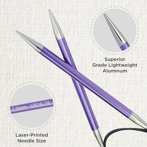 KnitPro Zing Fixed Circular Needles 40" (100cm) | US Size 10.75 (7mm) - size: US 10.75 (7mm)
