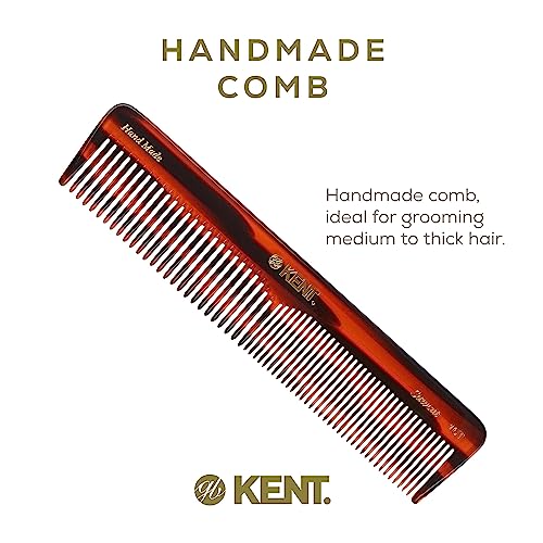 Kent 16T Tortoise Fine and Wide Tooth for Daily Grooming,Handmade Styling Comb for All Hair Types,Wet or Dry Hair Detangling Comb for Men and Women,Saw Cut Hand Polished,Made in England - color: Tortoiseshell, size: 3 Pack
