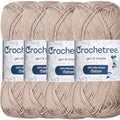 Mercerized Cotton Yarn – Fingering Weight 4-Ply, Each 1.76 oz (50g) / 136 yds (125 m), High-Gloss, Anti-Splitting, Fade-Resistant for Crochet & Knitting, Gull Gray (Pack of 4) - color: Gull Gray