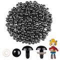 MUCUNNIA 400pcs 22mm Safety Eyes for Amigurumi with Washers Plastic Black Safety Eyes for Crochet Craft Safety Eyes for DIY Halloween Decorations Crochet Stuffed Animals Crafting - size: 22mm