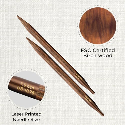 KnitPro Ginger Interchangeable Circular Needles 5" (13cm) | US Size 10.75 (7mm) - size: US 10.75 (7mm)
