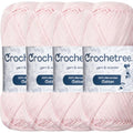 Mercerized Cotton Yarn – Fingering Weight 4-Ply, Each 1.76 oz (50g) / 136 yds (125 m), High-Gloss, Anti-Splitting, Fade-Resistant for Crochet & Knitting, Cherry Blossom (Pack of 4) - color: Cherry Blossom