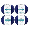 Estako Happy Cotton 60% Cotton 40% Acrylic Yarn, Sport 2, Navy Blue, 4-Pack | soft, fine, 200 g, 720 yds, baby clothes, amigurumi, 2-3 mm hook, summer tops, hats, blankets - color: 4210 - Navy Blue, size: 4 Skeins